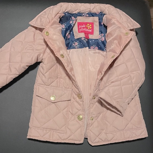 Pink Platinum Girls Puffer Jacket Hat Scarf Set main image 1